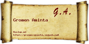 Gromen Aminta névjegykártya
